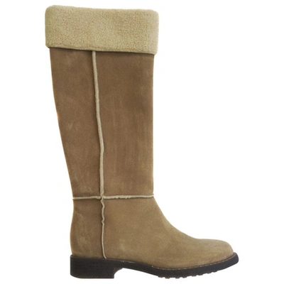Pre-owned Janet & Janet Beige Leather Boots