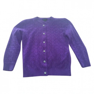 Pre-owned Marc Jacobs Eyelet Cashmere Cardigan In Purple