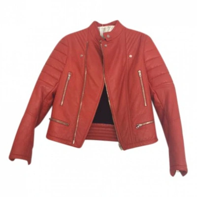 Pre-owned Joseph Orange Leather Jacket