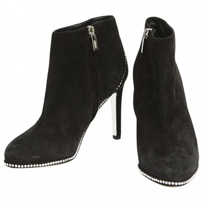 Pre-owned Azzaro Black Suede Ankle Boots