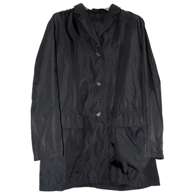 Pre-owned Prada Trench Coat In Black