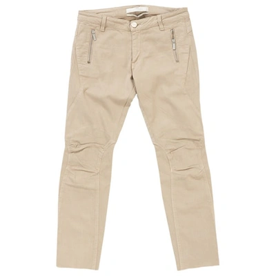 Pre-owned Pinko Beige Cotton - Elasthane Jeans