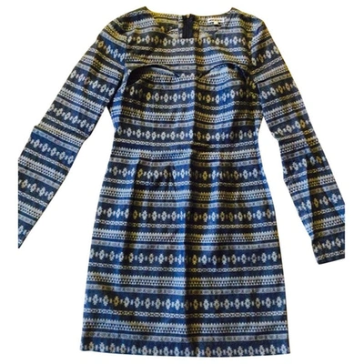 Pre-owned American Retro Denim Dress With Patterns In Navy
