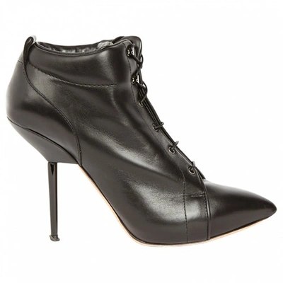 Pre-owned Rochas Black Leather Ankle Boots