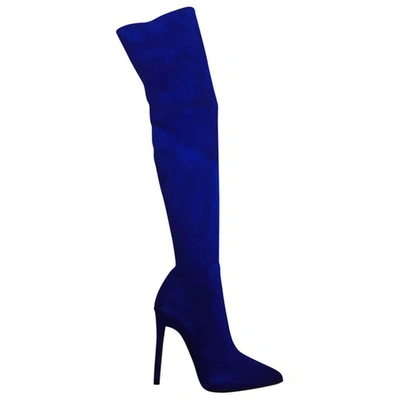 Pre-owned Roberto Cavalli Boots Long In Blue
