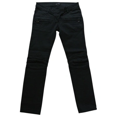 Pre-owned Balmain Black Cotton-elastane Jeans