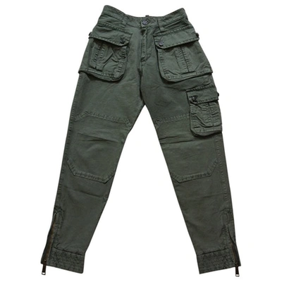 Pre-owned Dsquared2 Khaki-green Cotton Combat Pants