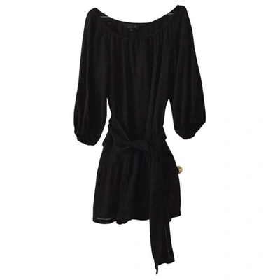 Pre-owned Isabel Marant Back Silk Mini Dress With Sleeves In Black