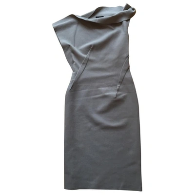 Pre-owned Lanvin Wool Dress In Grey