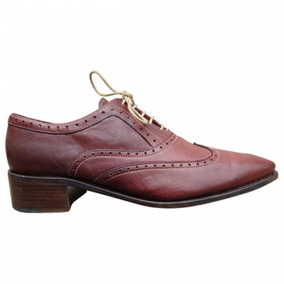 Pre-owned Paraboot Brogue Shoe In Red