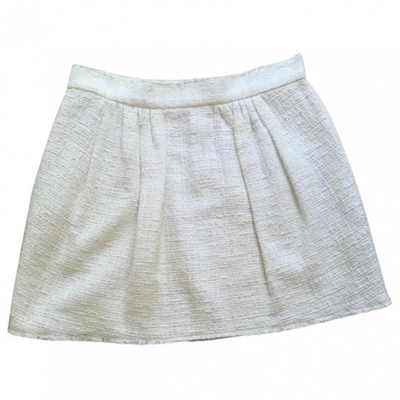 Pre-owned Dolce & Gabbana White Tweed Skirt