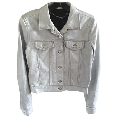 Pre-owned Barbara Bui Leather Jacket In Silver