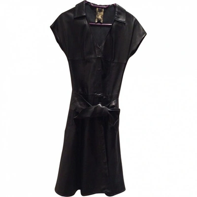 Pre-owned Guess Leather Dress In Black