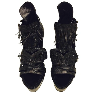 Pre-owned Ermanno Scervino Black Leather Heels