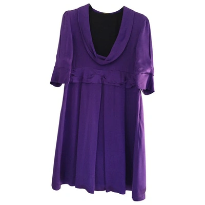 Pre-owned Mauro Grifoni Silk Mid-length Dress In Purple