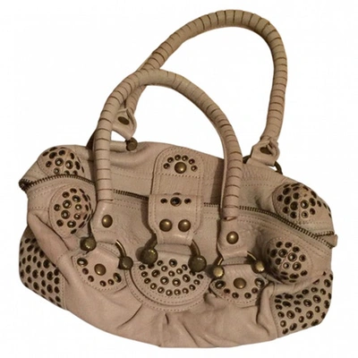 Pre-owned Bcbg Max Azria Beige Bag With Rivets