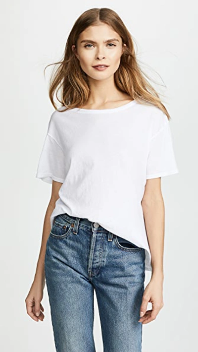 Enza Costa Recycled Rib Girl Tee In White