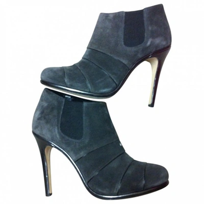 Pre-owned Neil Barrett Grey Suede Ankle Boots