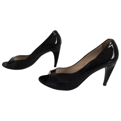 Pre-owned Prada Open Toe Pumps In Black