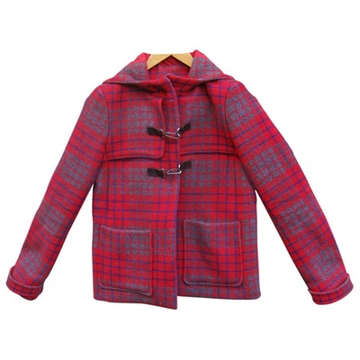 Pre-owned Maje Wool Peacoat In Red