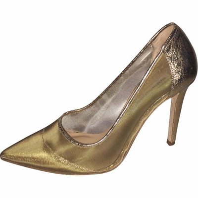 Pre-owned Diane Von Furstenberg Leather Heels In Gold