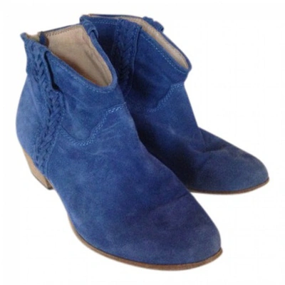 Pre-owned Comptoir Des Cotonniers Blue Suede Ankle Boots