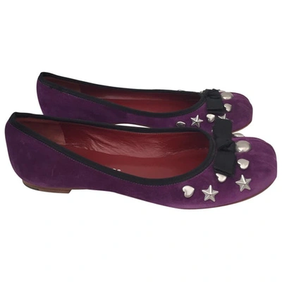 Pre-owned Marc By Marc Jacobs Ballet Flats In Purple