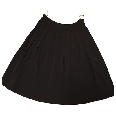 Pre-owned Piazza Sempione Wool Mid-length Skirt In Black