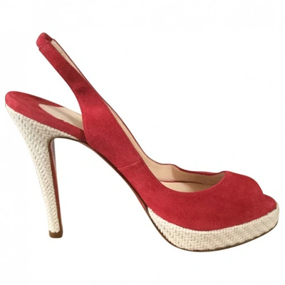 Pre-owned Christian Louboutin Sandals In Red