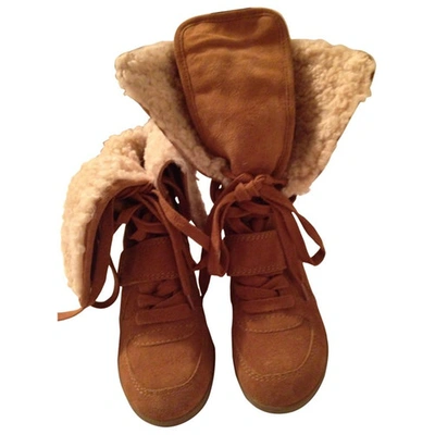 Pre-owned Ash Lace Up Boots In Camel