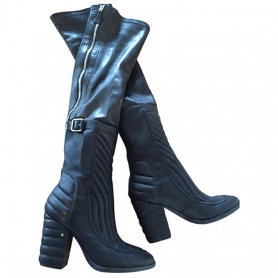 Pre-owned Laurence Dacade Over The Knee Leather Boots In Black