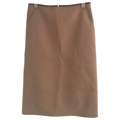 Pre-owned Jil Sander Cashmere Mid-length Skirt In Beige