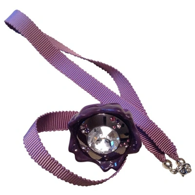 Pre-owned Swarovski Bag Charm In Purple