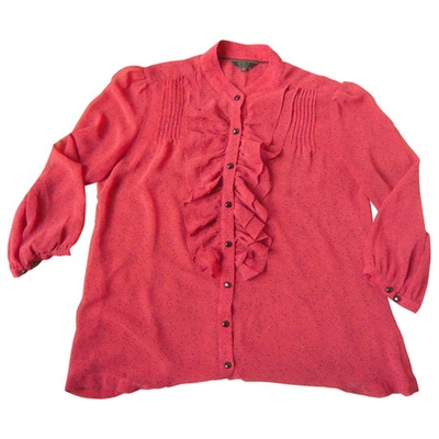 Pre-owned Guess Silk Blouse In Red