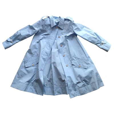 Pre-owned Miu Miu Trench Coat In Blue