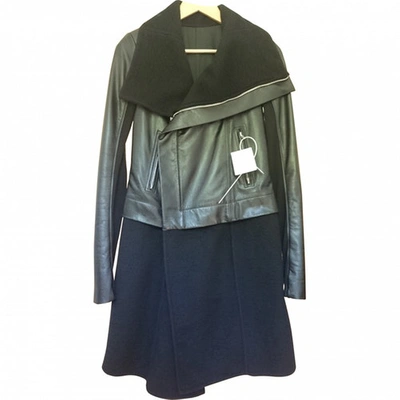 Pre-owned Rick Owens Leather Coat In Black
