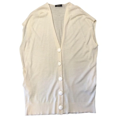 Pre-owned Versace Wool Cream Cardigan In Other