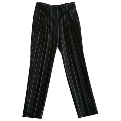 Pre-owned Versace Pantalone Nero In Righi Misura 40 In Black