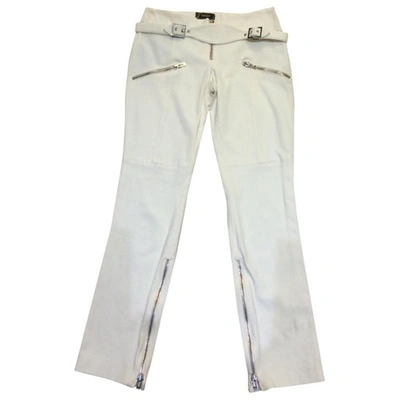 Pre-owned Versace Slim Pants In White