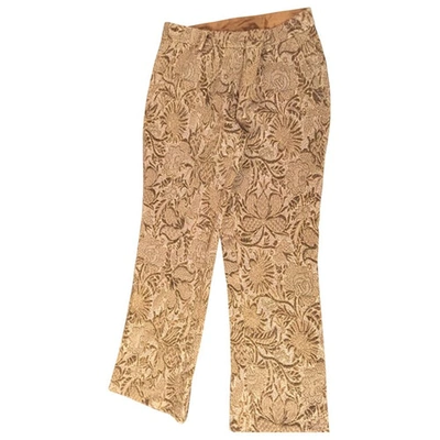 Pre-owned Erika Cavallini Trousers In Gold