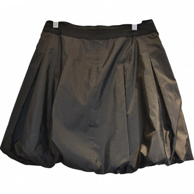 Pre-owned Elie Tahari Silk Mini Skirt In Black