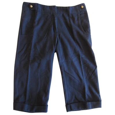 Pre-owned Maje Wool Bermuda In Navy