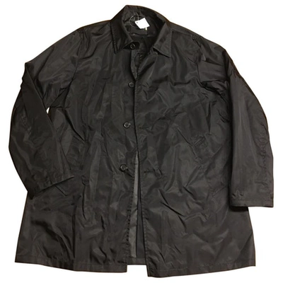 Pre-owned Prada Trench Coat In Black