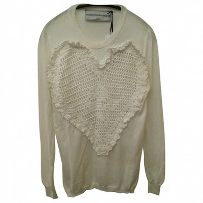 Pre-owned Michaela Buerger Heart Sweater In White