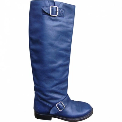 Pre-owned Paul & Joe Leather Riding Boots In Blue