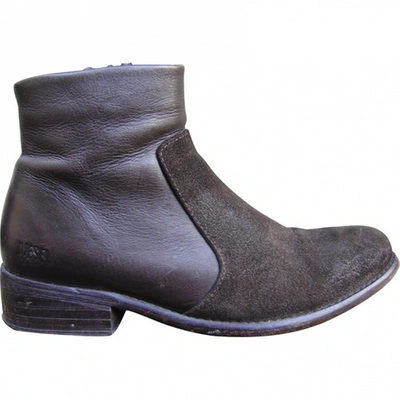 Pre-owned Diesel Leather Ankle Boots In Brown