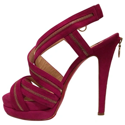 Pre-owned Christian Louboutin Faux Zippered Sandals In Pink
