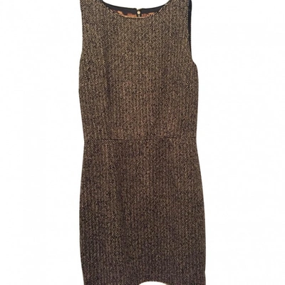 Pre-owned Dolce & Gabbana Tweed Mid-length Dress In Brown