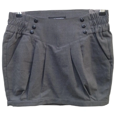 Pre-owned American Retro Wool Mini Skirt In Anthracite
