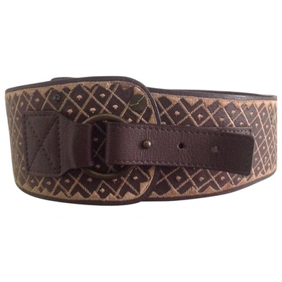 Pre-owned Whistles Patterned Leather Belt In Brown